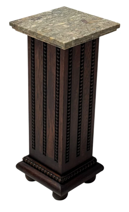 French Art Deco Pedestal with Multi-Colored Marble Top, 1930s